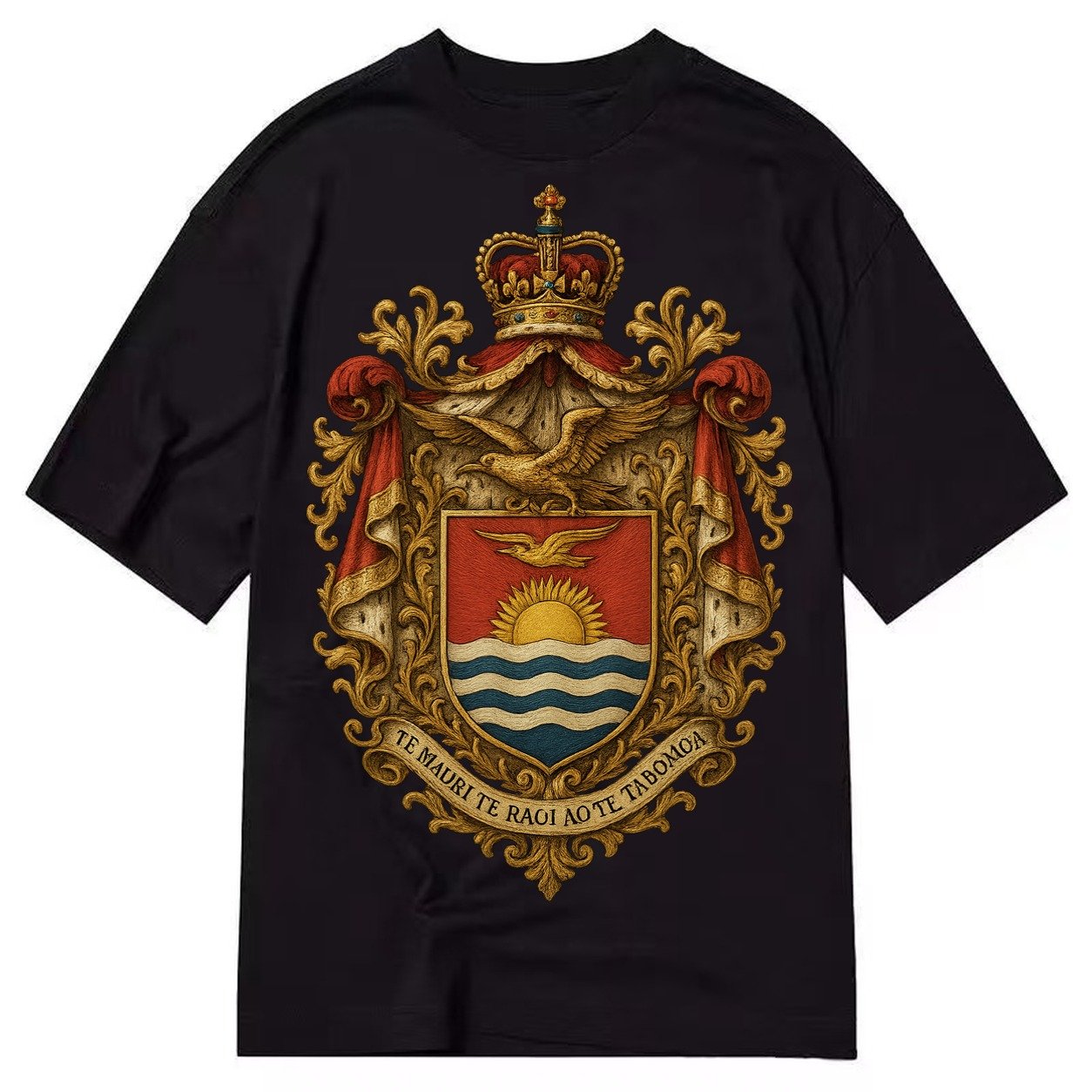 Golden Peace Embroidered Classic T-shirt – Black