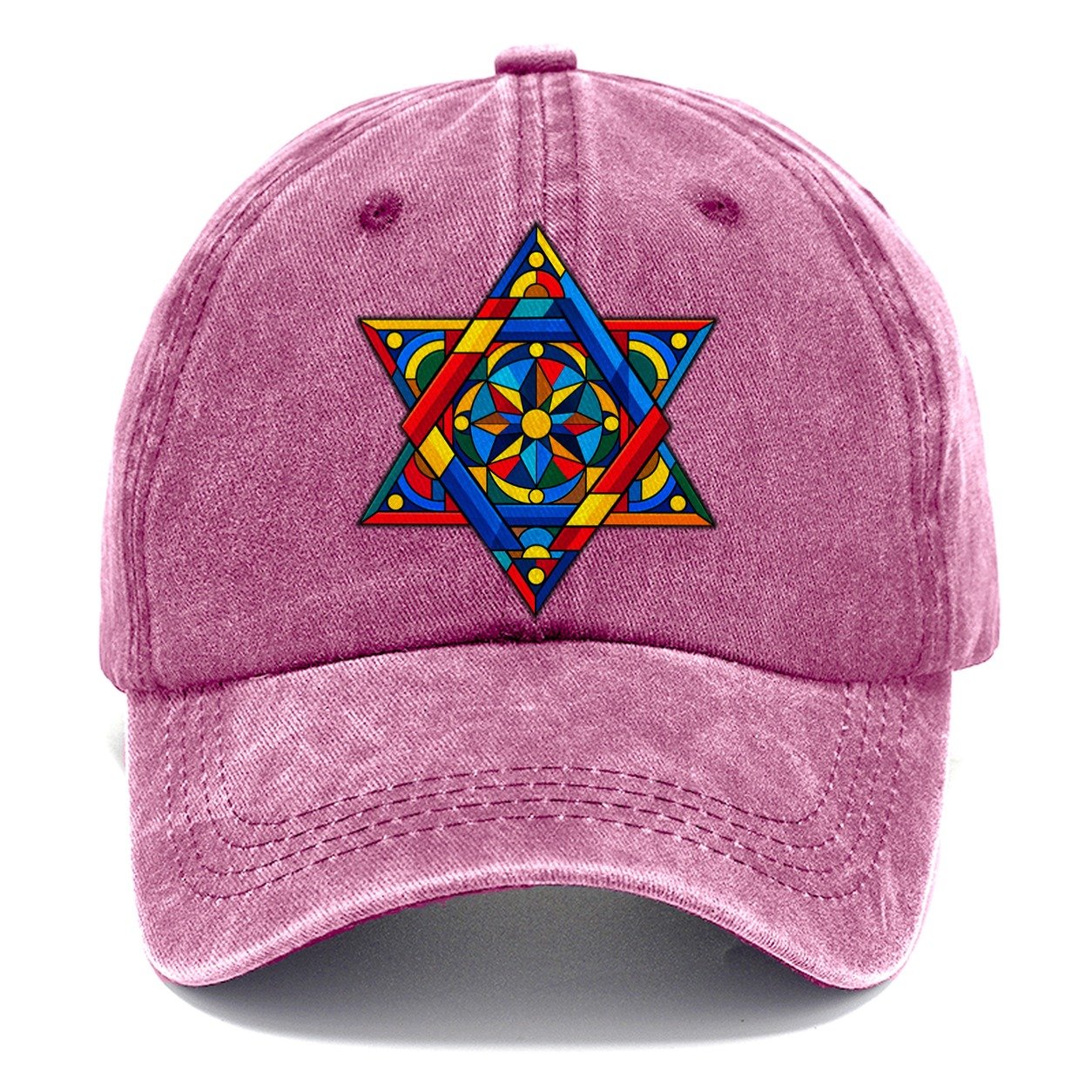 Star Of David Geometric Bauhaus Judaism Heritage Classic Cap – Dusty Rose