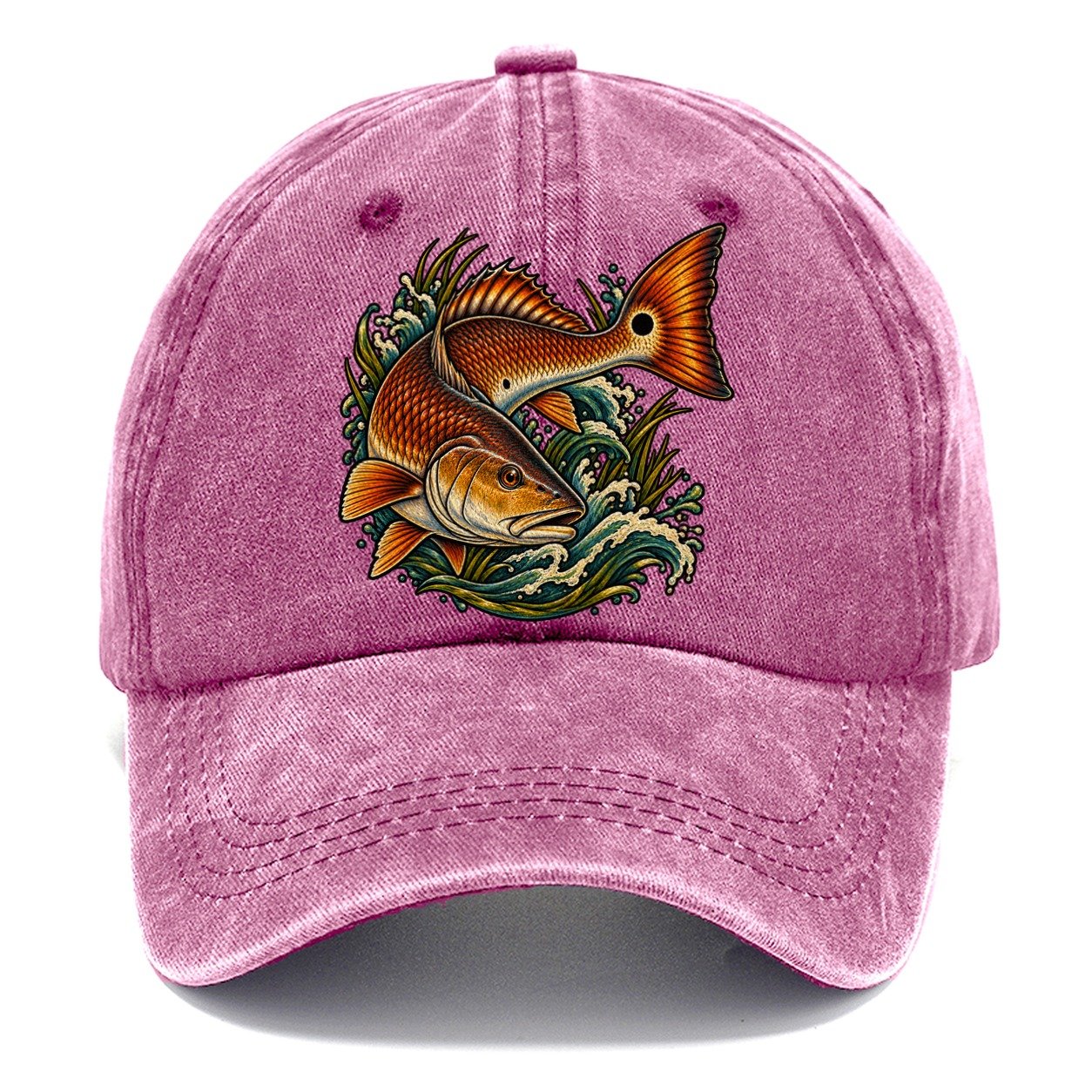 Redfish Tail Spot Fishing Club Classic Cap – Dusty Rose