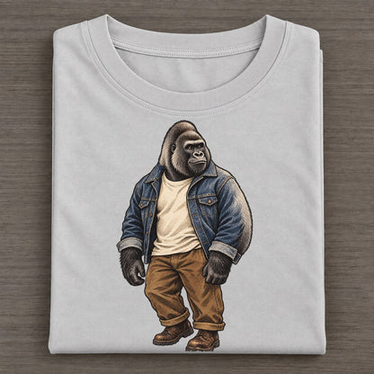 Silverback Gorilla Wardrobe Portrait Wild Wardrobe Portraits Classic T-shirt – Grey
