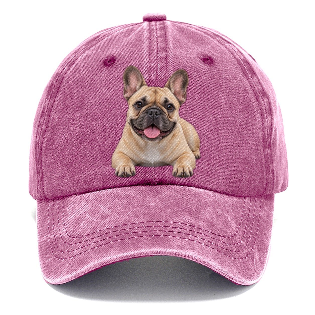 French Bulldog Lying Down Top Breeds Classic Cap – Dusty Rose