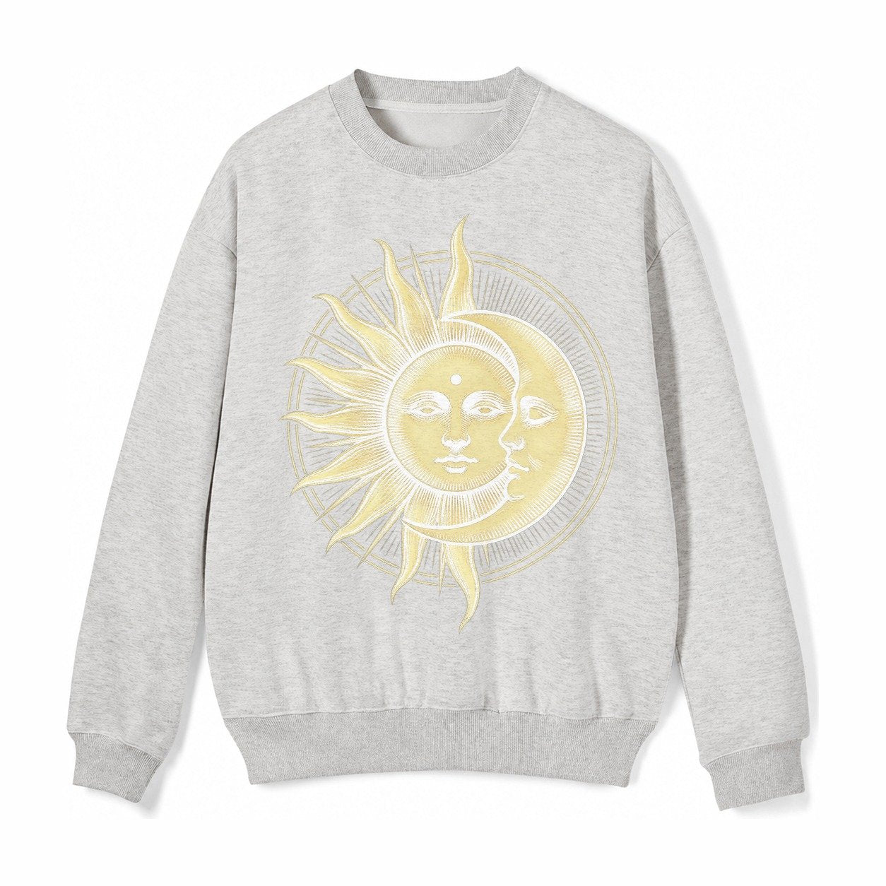 Celestial Harmony Fleece Sweatshirt – Light Gray
