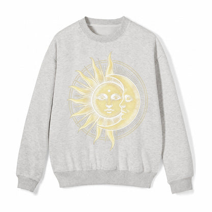 Celestial Harmony Fleece Sweatshirt – Light Gray