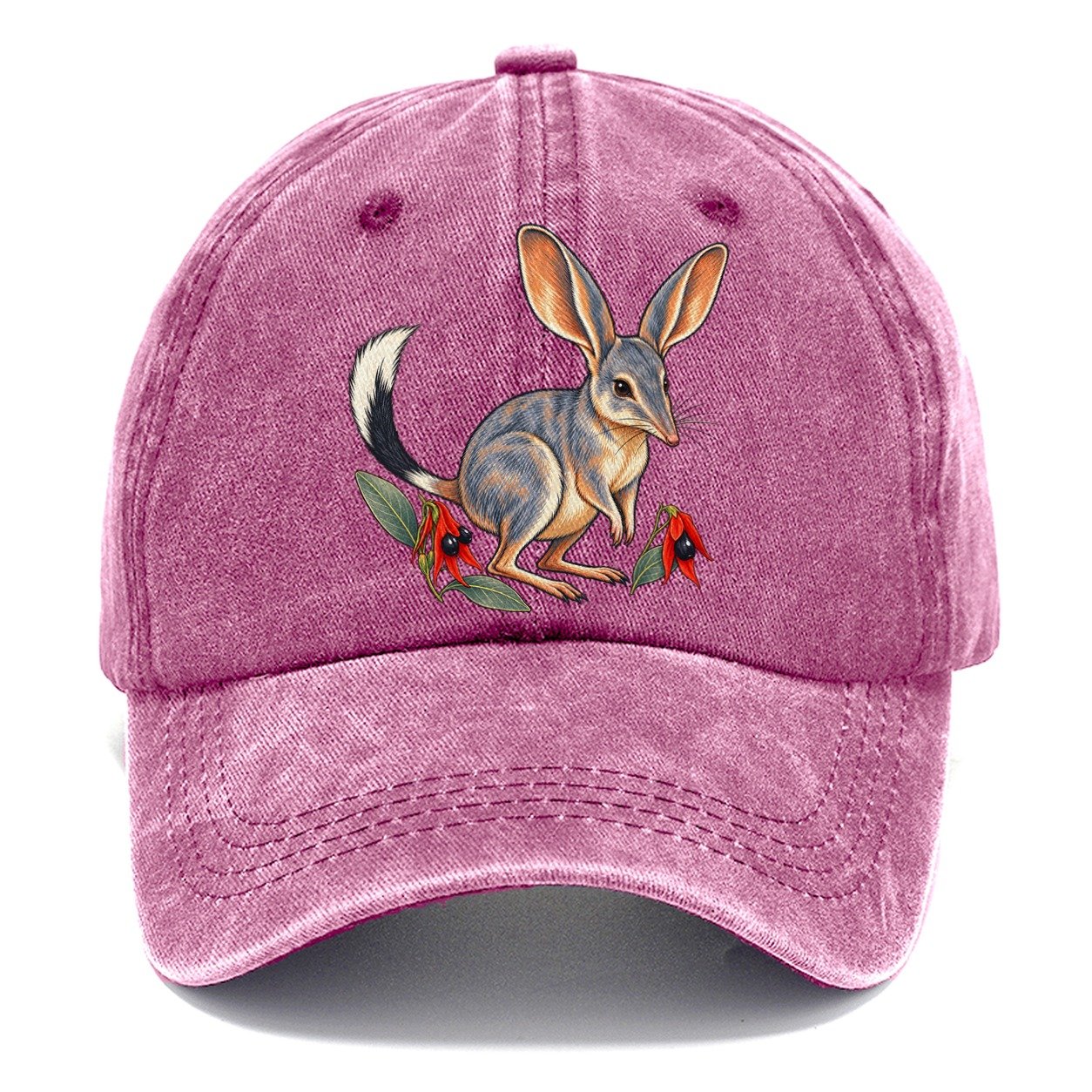 Greater Bilby And Sturt Desert Pea Australia Cultural Icons Classic Cap – Dusty Rose