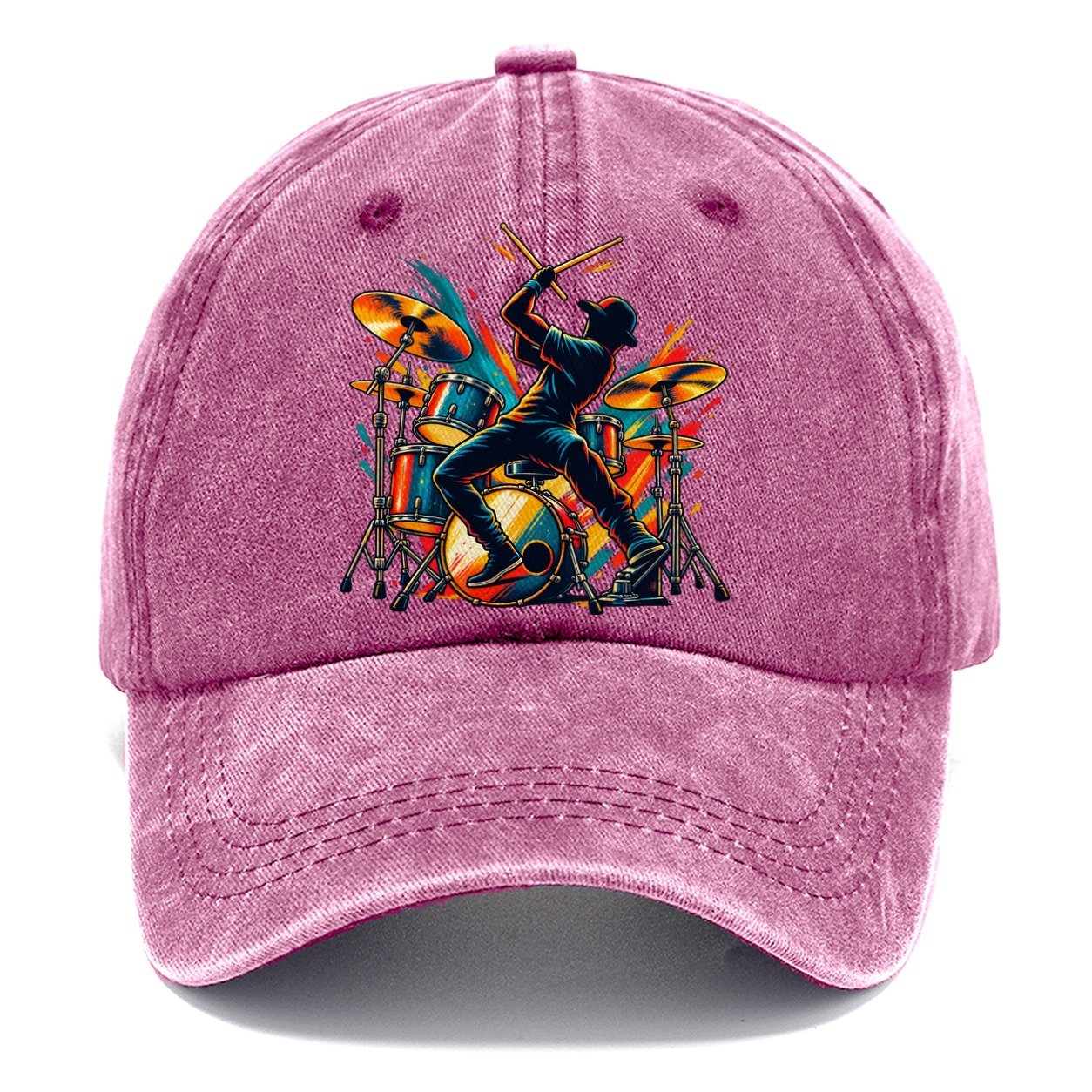 Drum Kit Icon Music Instruments Classic Cap – Dusty Rose
