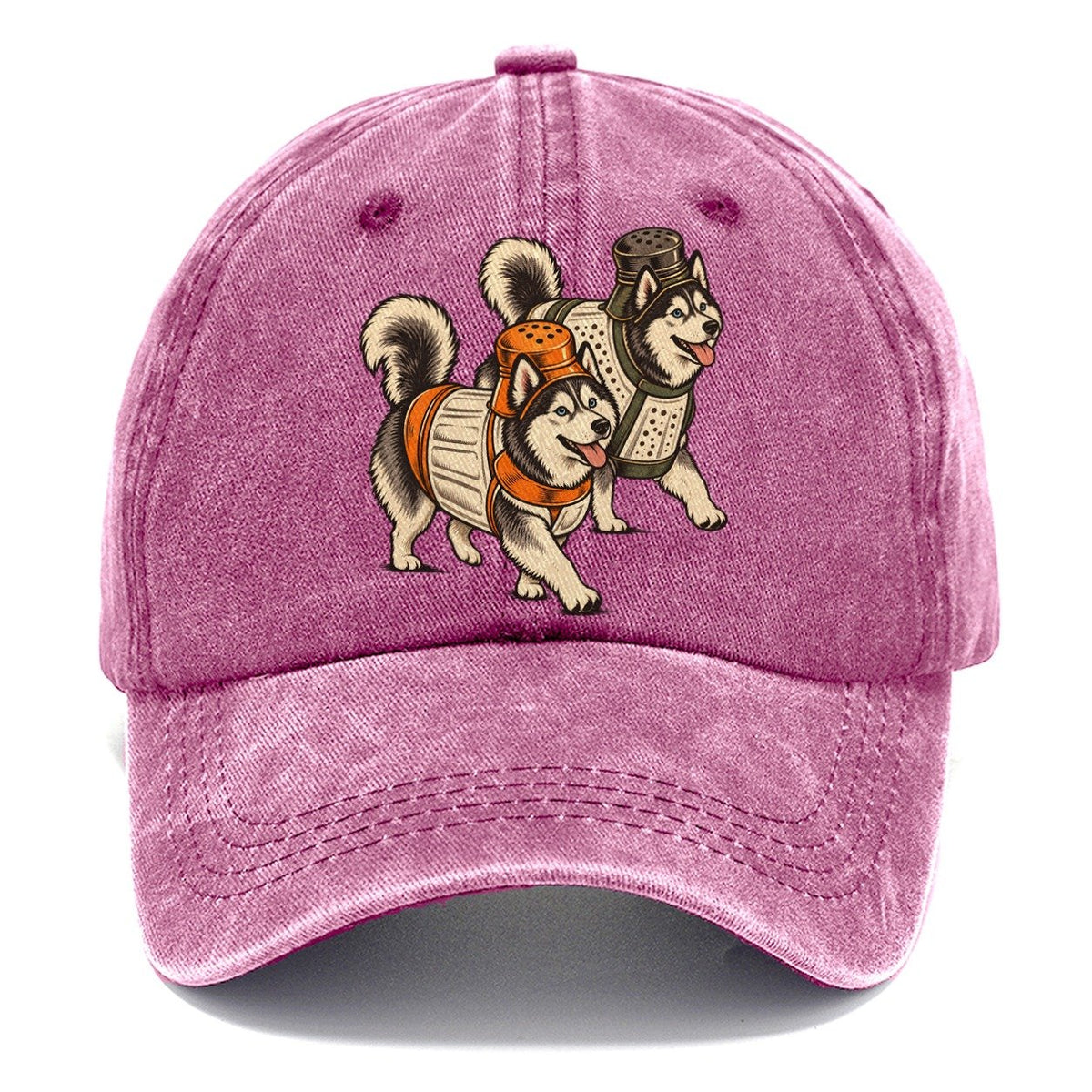 2 Huskys In Halloween Costumes Hdp 17 Parade Lineup Halloween Dog Parade Classic Cap – Dusty Rose