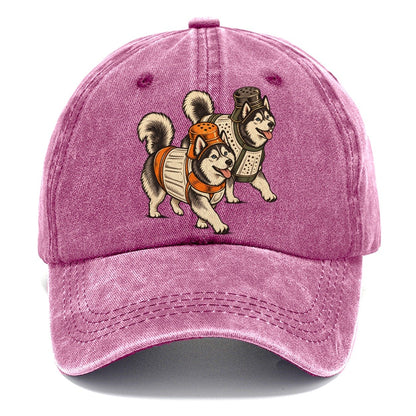 2 Huskys In Halloween Costumes Hdp 17 Parade Lineup Halloween Dog Parade Classic Cap – Dusty Rose