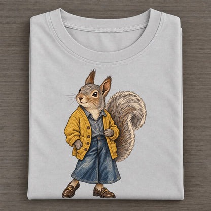 Gray Squirrel Wardrobe Portrait Wild Wardrobe Portraits Classic T-shirt – Grey