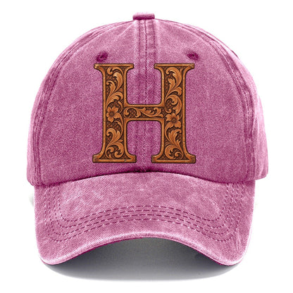 Tooled Leather H Monogram Classic Cap – Dusty Rose