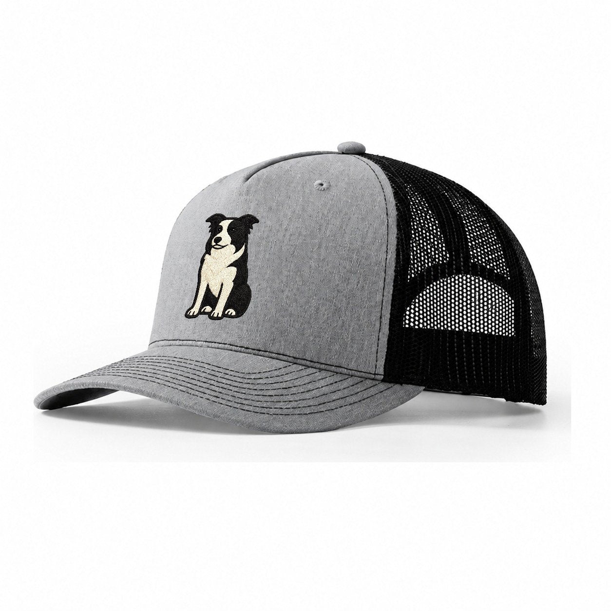 Border Collie Intense Focus Trucker Hat – Sport Grey-Black