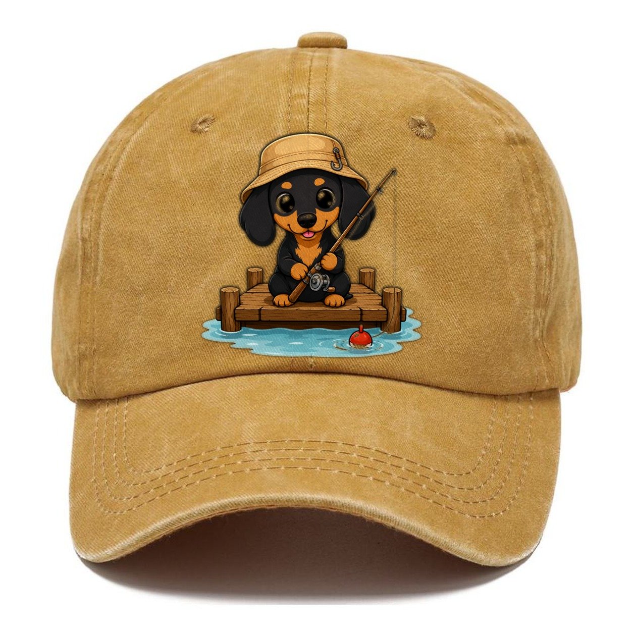 Dachshund Fishing Dock Classic Cap – Golden Harvest