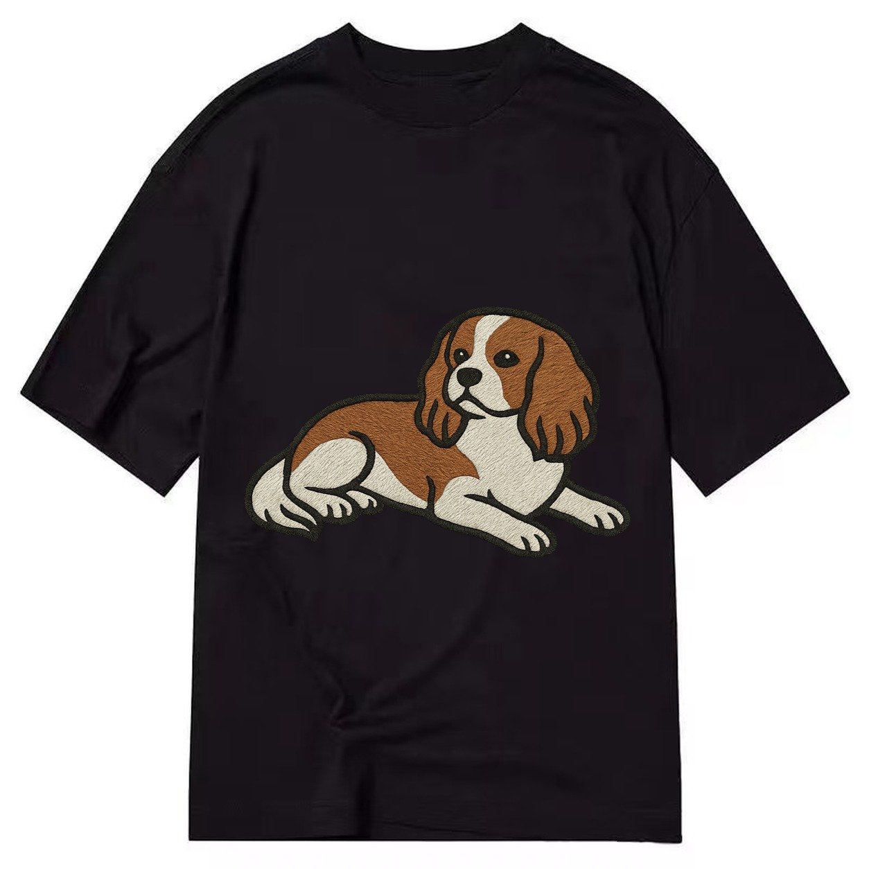 Cavalier King Charles Spaniel Blenheim Relaxed Lying Down Wi Classic T-shirt – Black