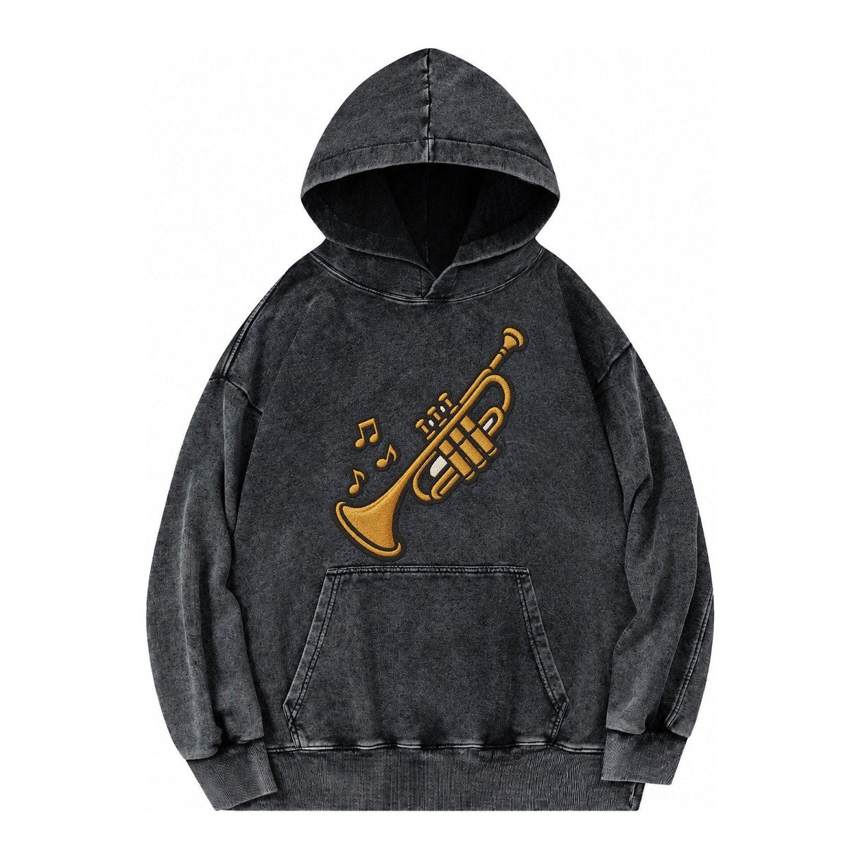 Trumpet Vintage Washed Hoodie – Black