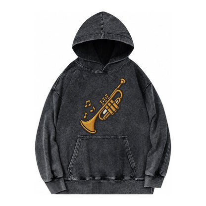 Trumpet Vintage Washed Hoodie – Black