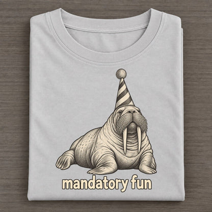 Walrus Mandatory Fun Unbothered Creatures Classic T-shirt – Grey