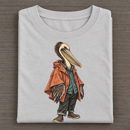 Brown Pelican Wardrobe Portrait Wild Wardrobe Portraits Classic T-shirt – Grey