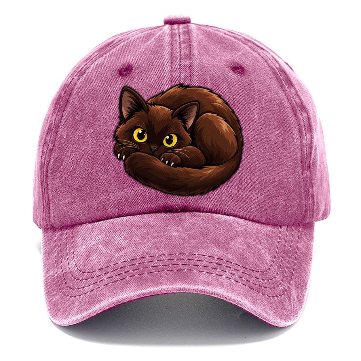 Burmese Curled Peeking Cats Classic Cap – Dusty Rose