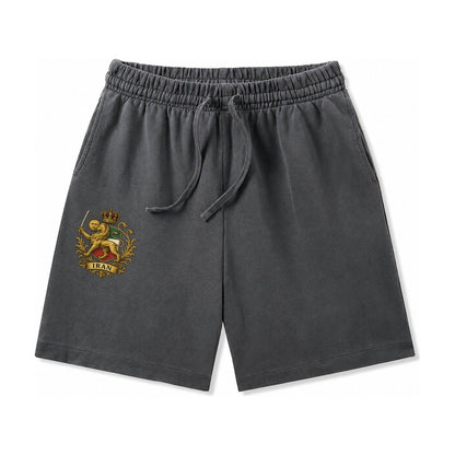 Royal Iran Coat Of Arms Washed Shorts – Dark Gray