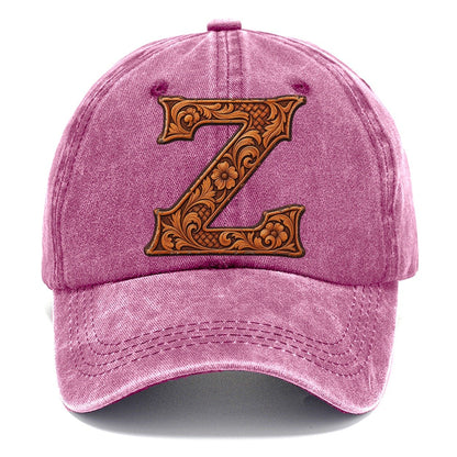 Tooled Leather Z Monogram Classic Cap – Dusty Rose