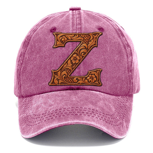 Tooled Leather Z Monogram Classic Cap – Dusty Rose