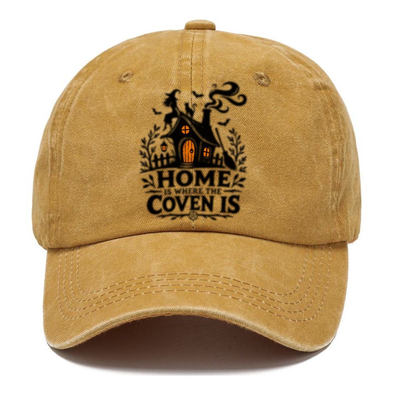 Home Is Where The Coven Is Slogan Witch Magic Classic Cap – Golden Harvest