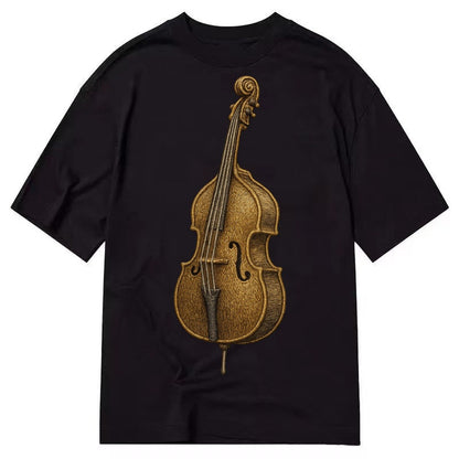 Acoustic Bass Upright Double Bass With F Holes And Wooden Br Classic T-shirt – Black