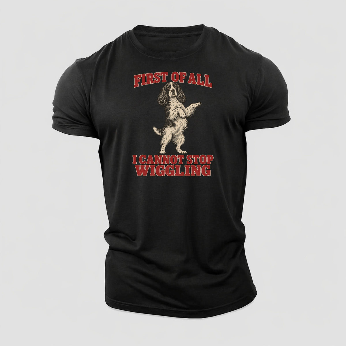 English Springer Spaniel Dog Declarations Cotton T-Shirt – Black