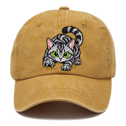 Silver Tabby Stalking Peeking Cats Classic Cap – Golden Harvest