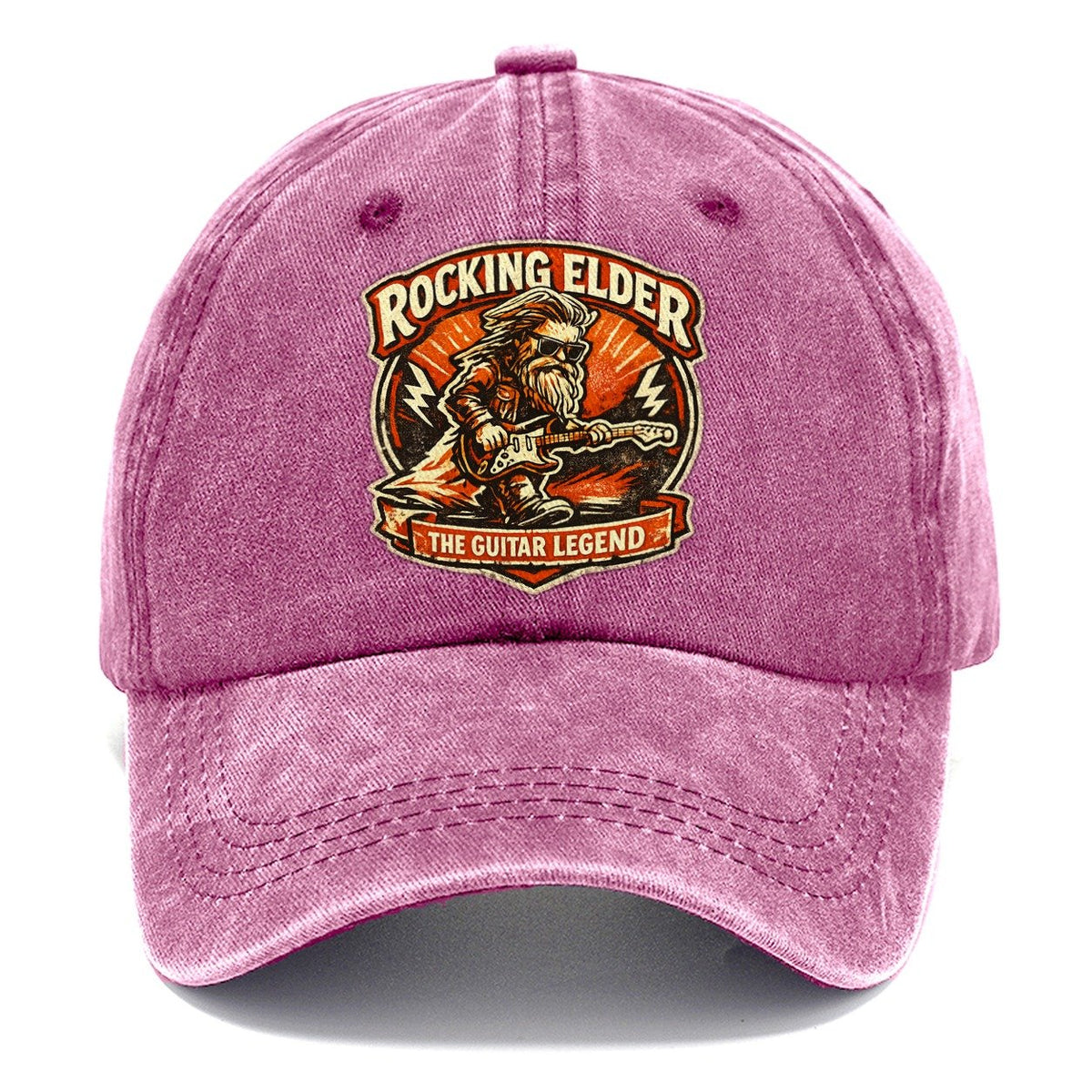 Rocking Elder The Guitar Legend Vintage Screenprint Classic Cap – Dusty Rose