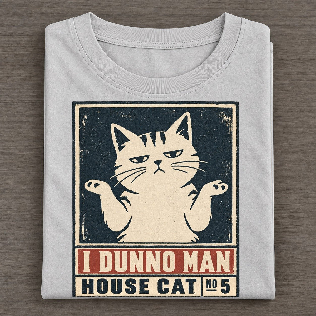 I Dunno Man Neko Says No Classic T-shirt – Grey