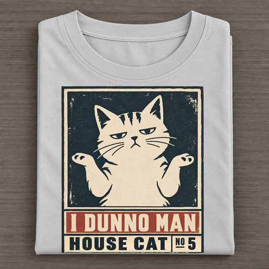 I Dunno Man Neko Says No Classic T-shirt – Grey