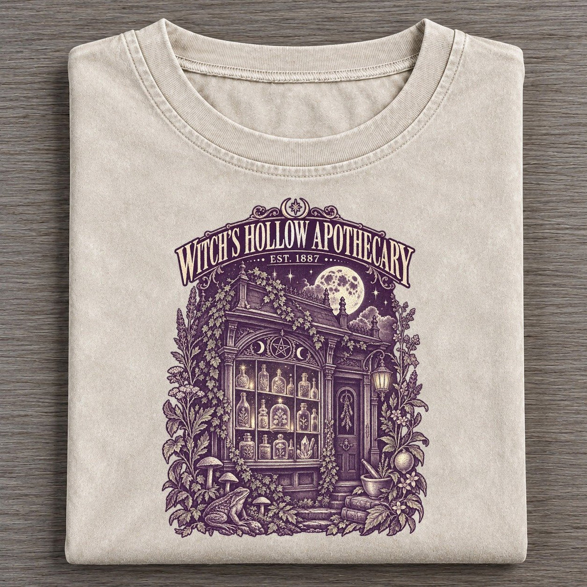 Witch Hollow Apothecary Midnight Haunt Vintage T-shirt – Off White