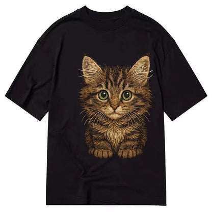 Baby Maine Coon Kitten Large Fluffy Tabby Tufted Ears Big Gr Classic T-shirt – Black