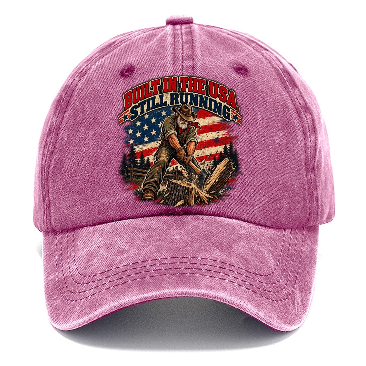 Built In The Usa Still Running Old Man Strong Classic Cap – Dusty Rose
