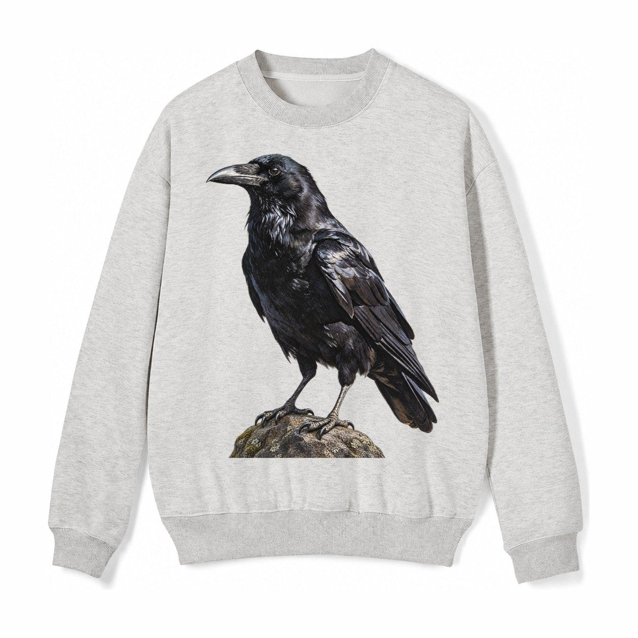 Raven Fleece Sweatshirt – Light Gray