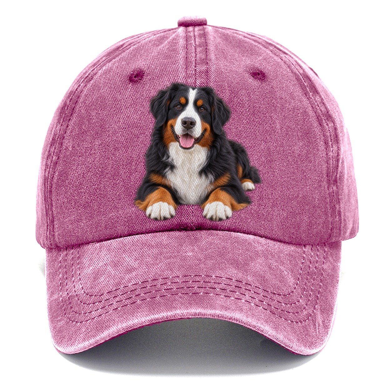 Bernese Mountain Dog Lying Down Top Breeds Classic Cap – Dusty Rose