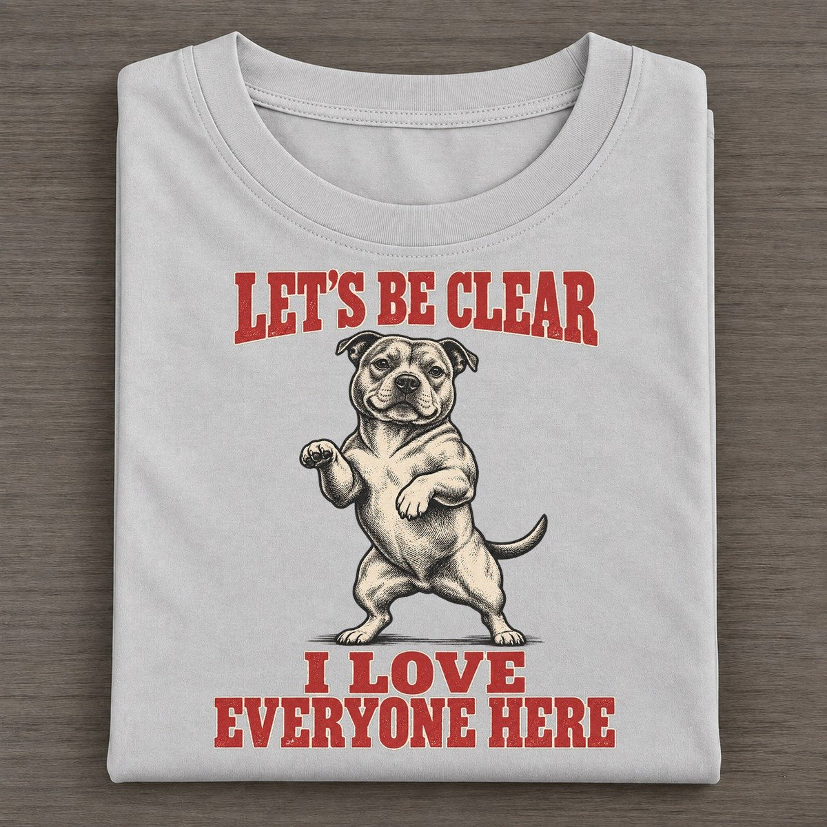 Staffordshire Bull Terrier Dog Declarations Classic T-shirt – Grey