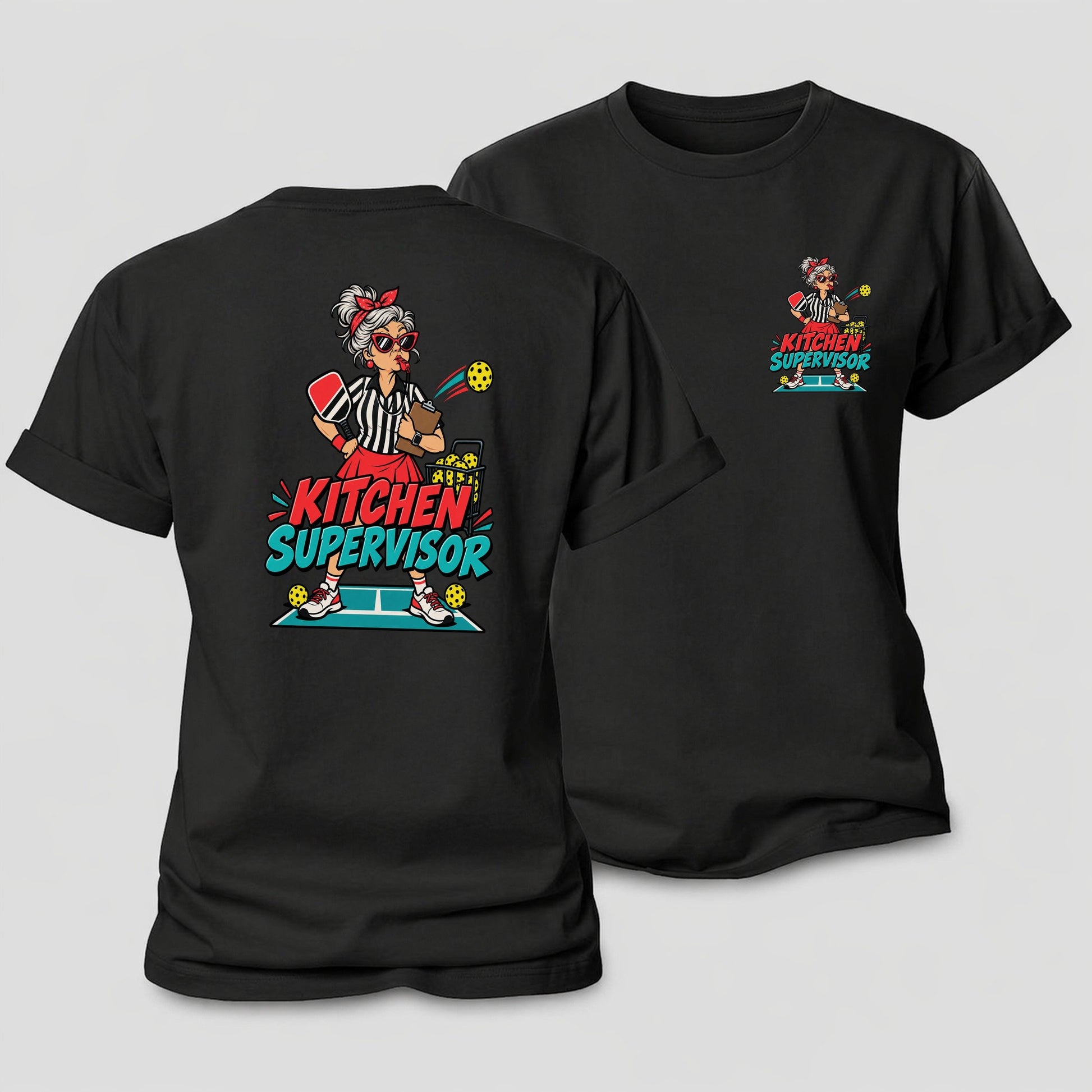 Kitchen Supervisor Pickleball Life Women's Cotton T-Shirt – Black