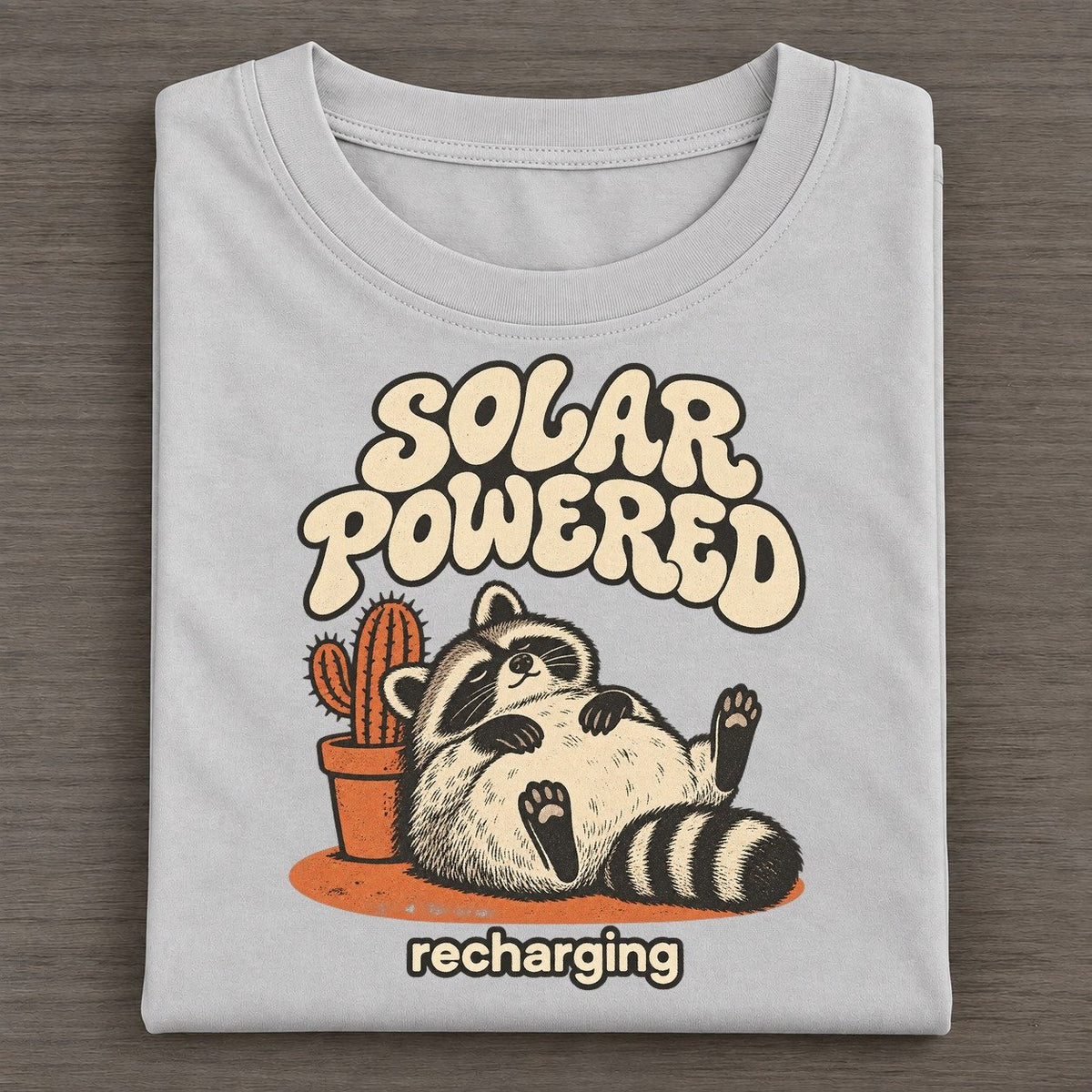 Solar Powered Raccoons Off Duty Classic T-shirt – Grey