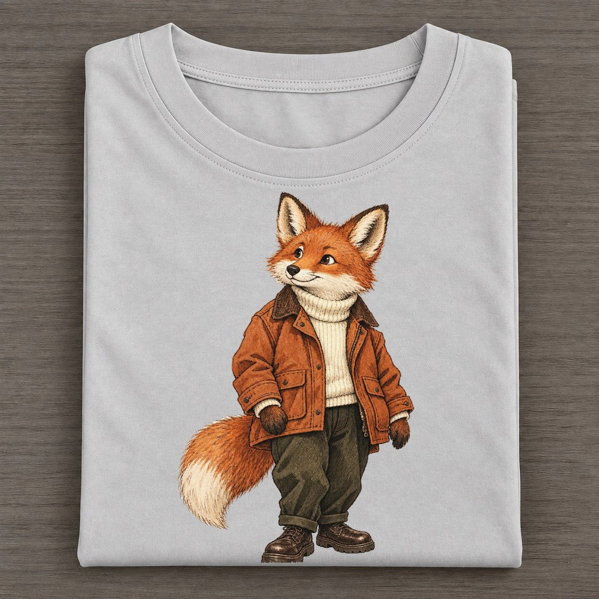 Red Fox Wardrobe Portrait Wild Wardrobe Portraits Classic T-shirt – Grey