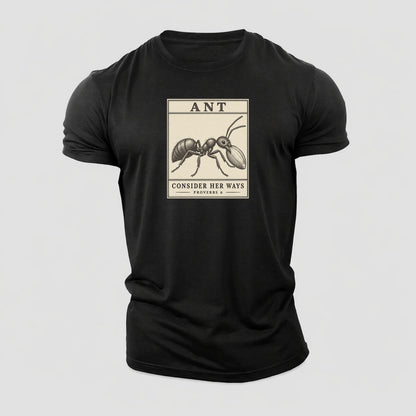 Ant Specimen Plate Creature Canticle Cotton T-Shirt – Black