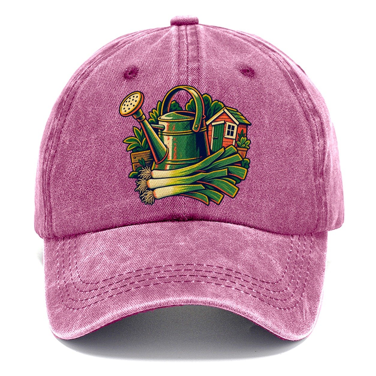 Allotment Shed Watering Can And Leeks Uk Culture Heritage Classic Cap – Dusty Rose