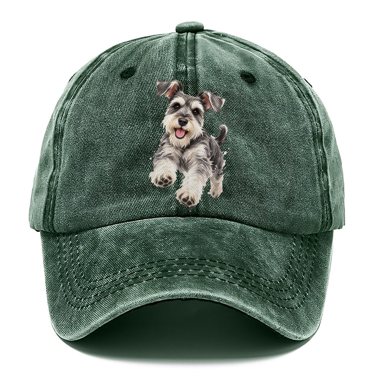 Miniature Schnauzer Standing Top Breeds Classic Cap – Forest Mist