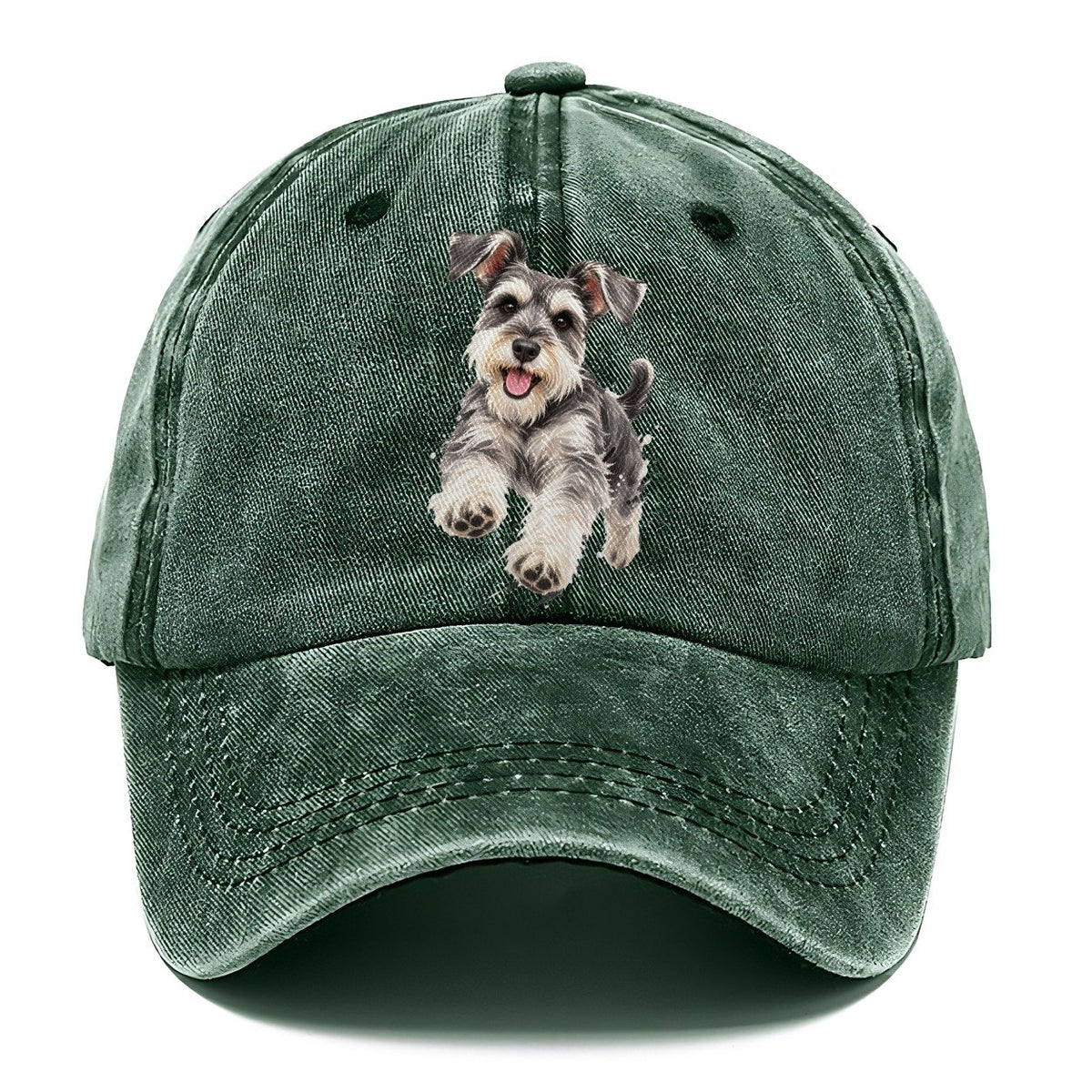 Miniature Schnauzer Standing Top Breeds Classic Cap – Forest Mist