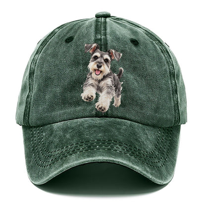 Miniature Schnauzer Standing Top Breeds Classic Cap – Forest Mist