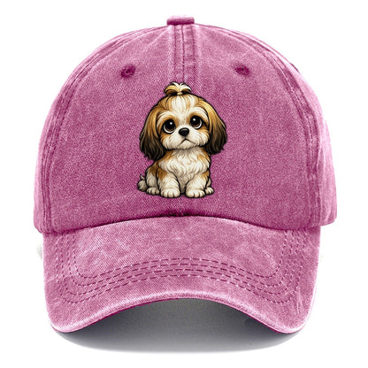 Shih Tzu Sitting Sweetheart Classic Cap – Dusty Rose
