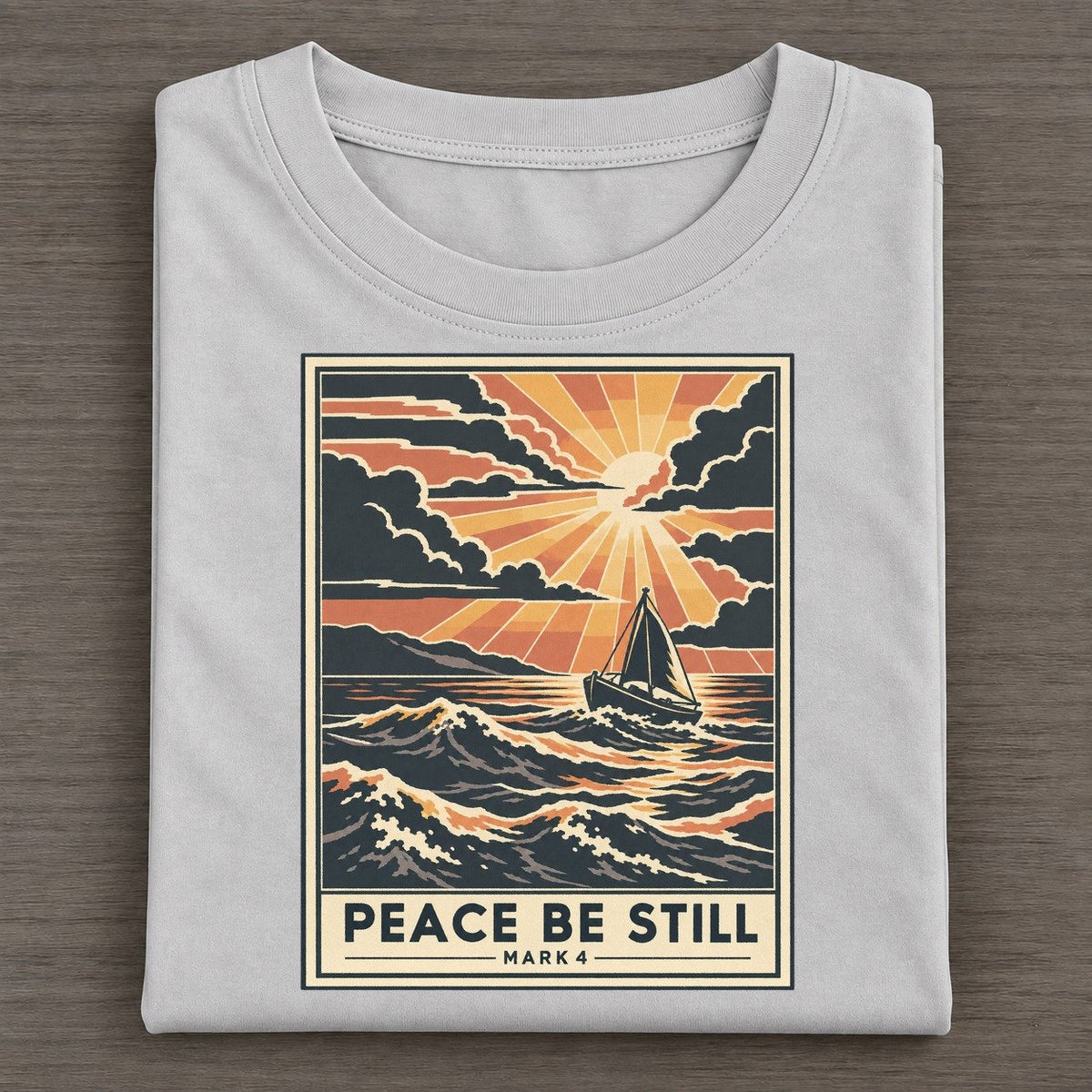 Peace Be Still Given Light Classic T-shirt – Grey