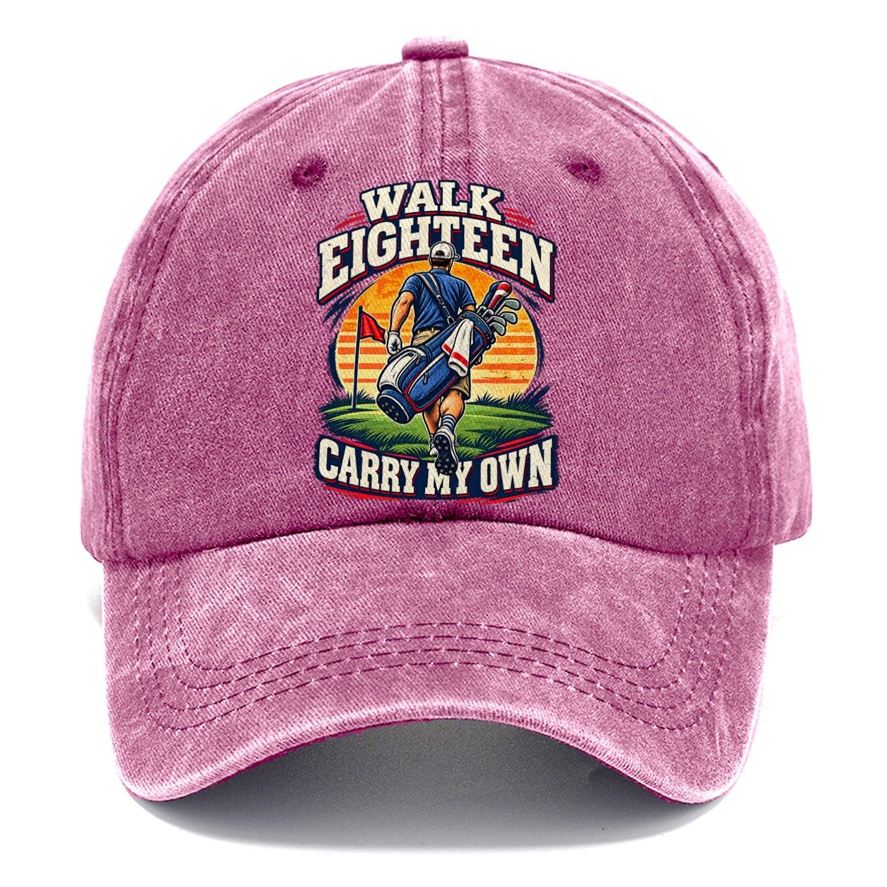 Walk Eighteen Carry My Own Golf Life Classic Cap – Dusty Rose