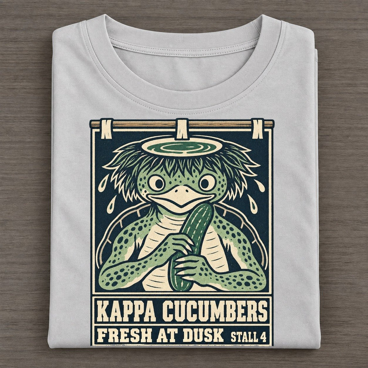 Kappa Cucumbers Yokai Night Market Classic T-shirt – Grey