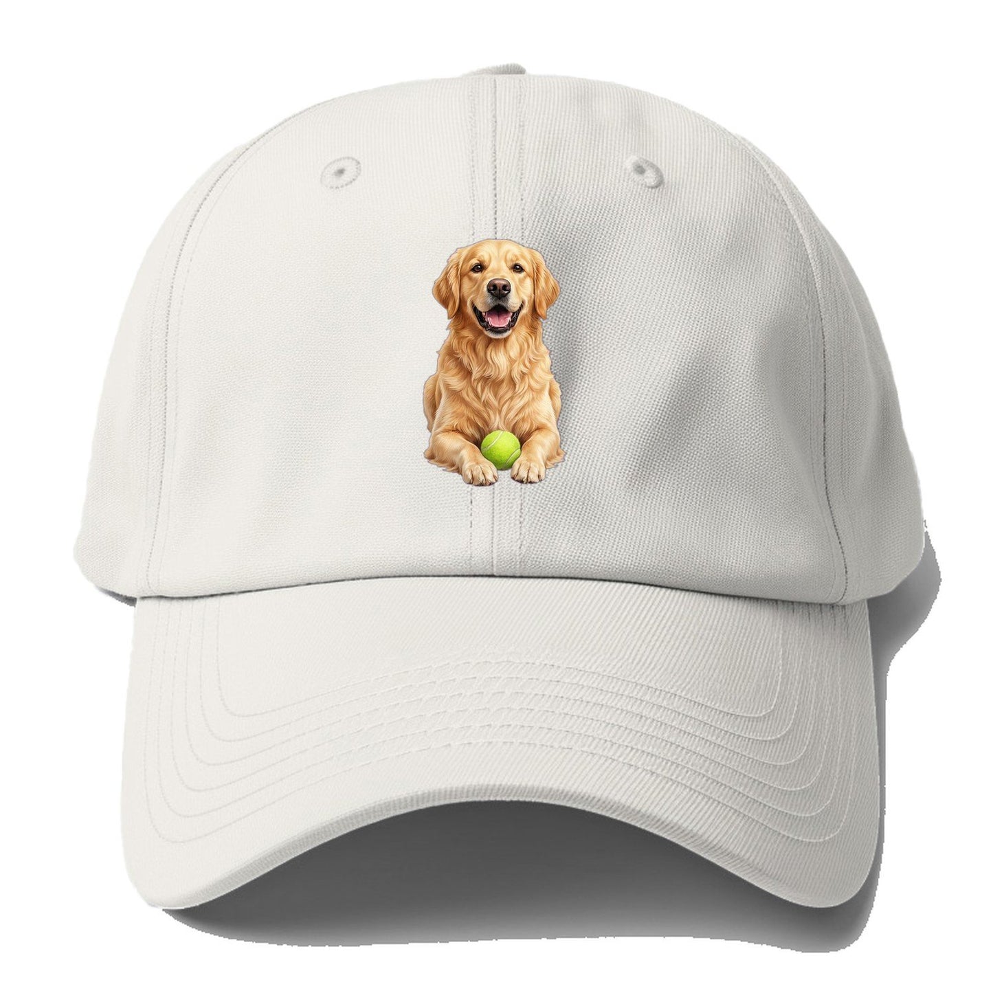 Golden Retriever Tennis Baseball Cap – Off White